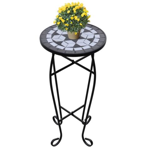 Table d'appoint Mosaïque Noir et blanc vidaXL