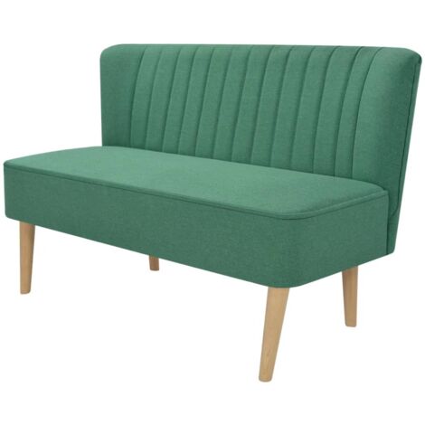 Vidaxl – Canapé convertible 2 places tissu vert – Dimensions 117x55,5x77 cm – Rembourrage en polyester – Cadre en bois durable