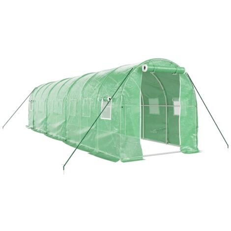 Serre avec cadre en acier vert 16 m² 8x2x2 m vidaXL (1/6)