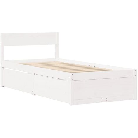 Cadre de lit sans matelas blanc 100x200 cm bois de pin massif vidaXL