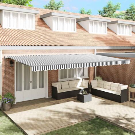 Vidaxl – Auvent rétractable automatique 600x300 cm – Aluminium enduit de poudre – Résistant aux UV – Télécommande incluse – Pour balcons et patios (1/5)