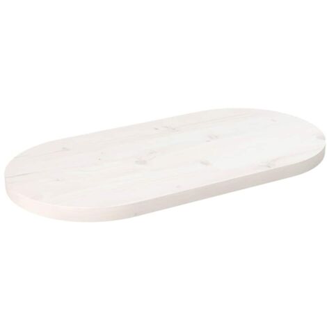 Dessus de table blanc 80x40x2,5 cm bois de pin massif ovale vidaXL