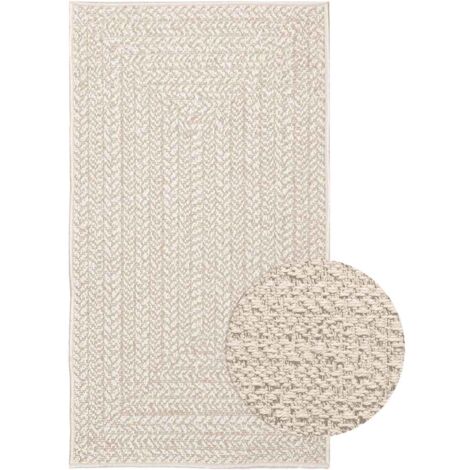 Vidaxl – Tapis kilim crème 60x110 cm aspect jute – Résistant aux UV – Pour intérieur et extérieur – Entretien facile