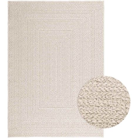 Vidaxl – Tapis kilim crème 120x170 cm – 100% polypropylène – Aspect jute – Résistant aux UV – Pour intérieur et extérieur