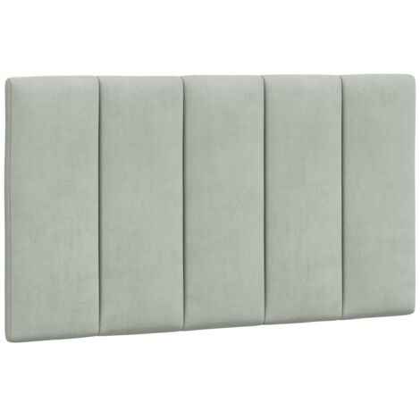 Coussin de tête de lit Hanko gris clair 80 cm velours vidaXL