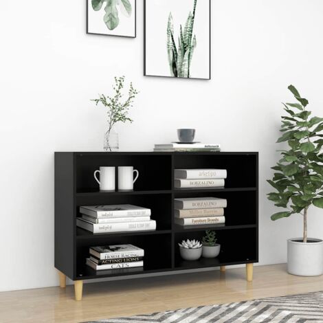 vidaXL Buffet noir 103,5x35x70 cm bois d'ingénierie (1/6)