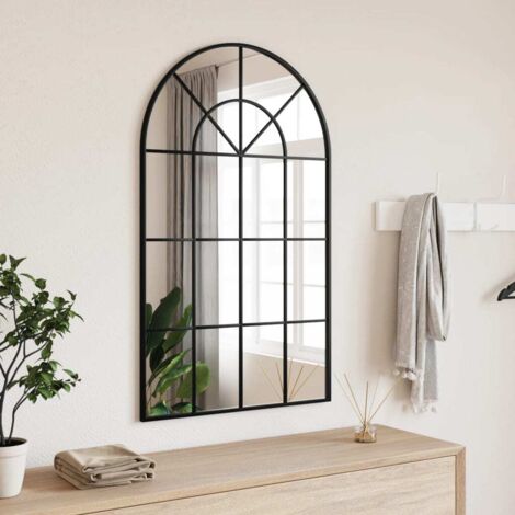 Miroir mural noir 60x100 cm arche fer vidaXL