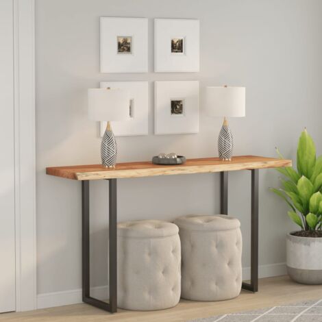 Vidaxl – Dessus de table rectangulaire 160x40x2,5 cm – Bois massif acacia – Capacité de charge 150 kg – Design unique avec bords vivants (1/5)
