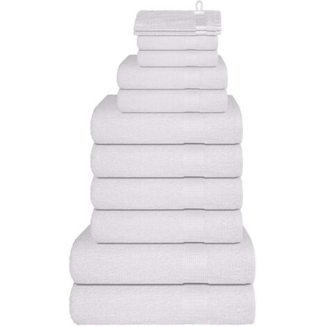 Ensemble de serviettes 12 pcs blanc 360 g/m² 100% coton vidaXL