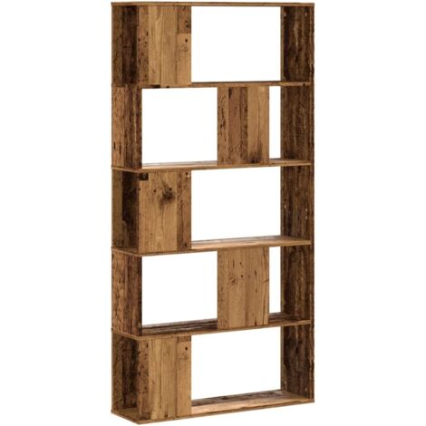 Bibliothèque 5 niveaux vieux bois bois d'ingénierie vidaXL