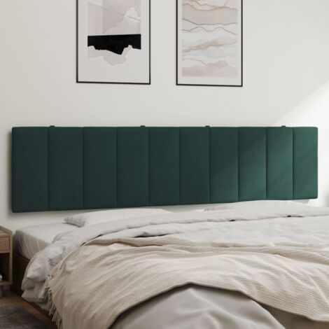 Coussin de tête de lit Hanko vert foncé 200 cm velours vidaXL