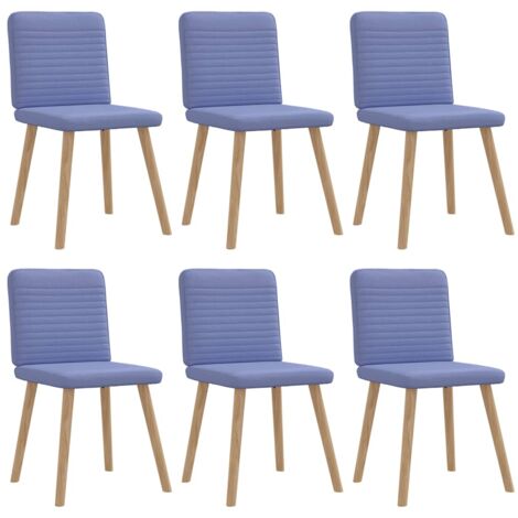 vidaXL Chaises à manger lot de 6 bleu jean tissu (1/5)