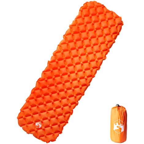 vidaXL Matelas de camping gonflable 1 personne orange 190x58x6 cm