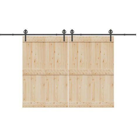 Kit de quincaillerie de porte coulissante 400 cm acier noir vidaXL (1/5)