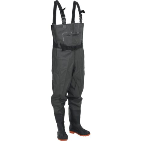 vidaXL Cuissardes avec bottes et ceinture vert foncé taille 40