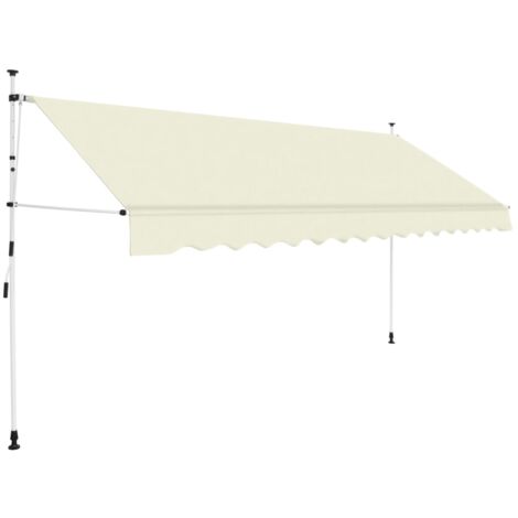 Vidaxl – Auvent manuel rétractable 400 cm – Tissu polyester hydrofuge – Cadre acier robuste – Projection 120 cm – Hauteur ajustable 200-300 cm