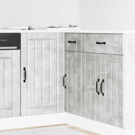 vidaXL Meuble de base de lavabo Lucca gris béton bois ingénierie