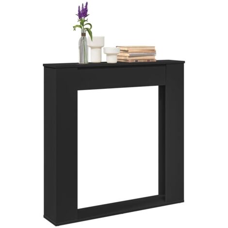 VidaXL Cadre de cheminée noir 100x20x100 cm bois d'ingénierie (1/5)