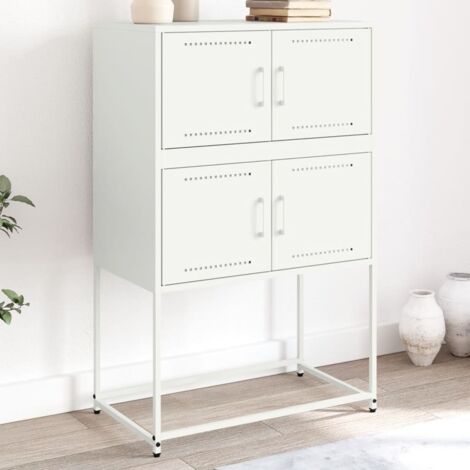 vidaXL Buffet blanc 68,5x38,5x107 cm acier (1/5)