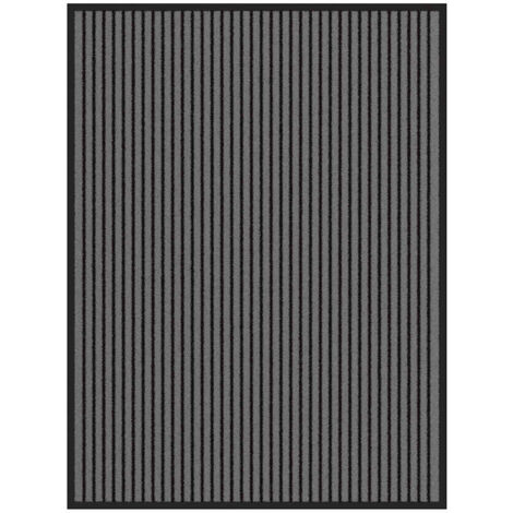 vidaXL Doormat Stripe Black and Grey 90x120 cm (1/5)