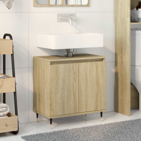 vidaXL Bathroom Cabinet Sonoma Oak 58x33x60 cm Engineered Wood (1/5)