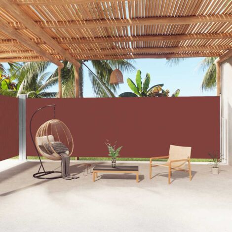Auvent latéral rétractable Marron 200x1000 cm vidaXL