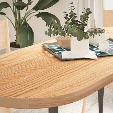 Dessus de table 140x60x4 cm bois de chêne massif ovale vidaXL