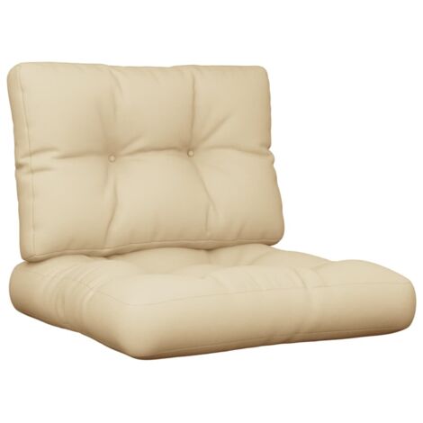 vidaXL Coussins de palette lot de 2 beige tissu (1/5)