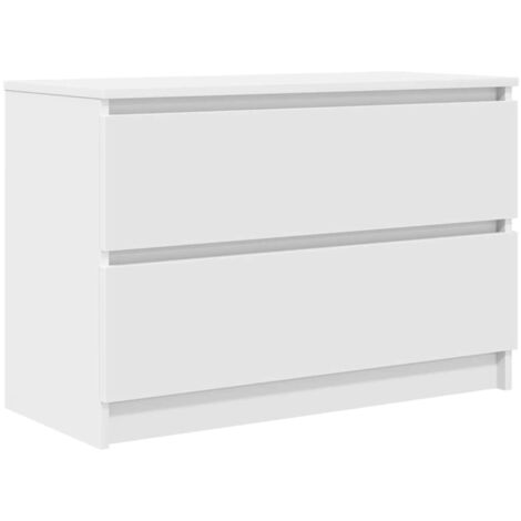 Vidaxl – Meuble TV blanc 80x35x54 cm en bois d'ingénierie – 2 tiroirs de rangement – Facile à nettoyer avec chiffon humide (1/5)
