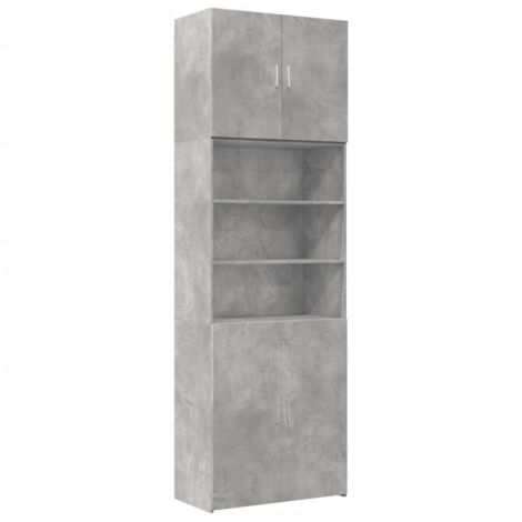 Buffet haut gris béton 80x42,5x249 cm bois d'ingénierie vidaXL