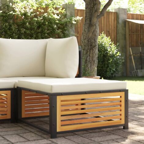 Tabouret de jardin avec coussin 68x68x30cm bois massif d'acacia vidaXL