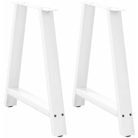 Pieds de table à manger en forme de A 2 pièces Blanc 70 x (72-73) cm Acier vidaXL