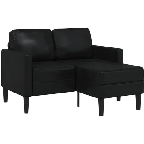 Vidaxl – Canapé d'angle 2 places avec méridienne en L – Similicuir noir – Dimensions 125 x 118 x 85 cm – Confort optimal pour intérieur moderne (1/5)