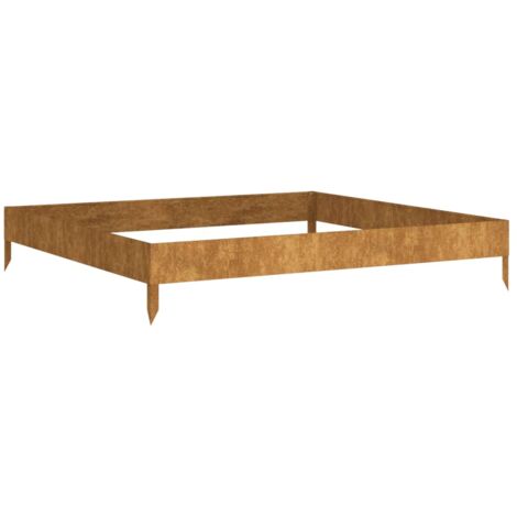 Vidaxl – Lit surélevé de jardin 100x100x18,5 cm en acier corten – Fond ouvert pour drainage – Résistant aux intempéries – Espace suffisant pour plantes (1/6)