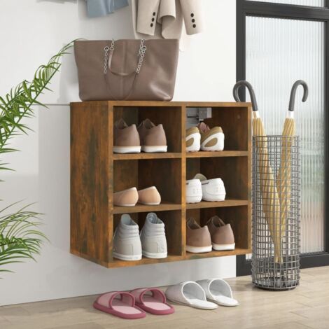 vidaXL Armoire à chaussures Chêne fumé 52,5x30x50 cm