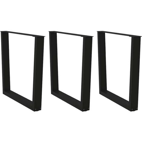 Pieds de table à manger en V 3 pièces Noir 80 x (72-73,3) cm Acier vidaXL