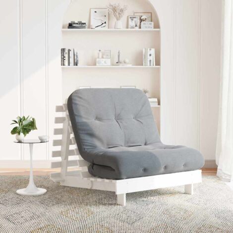 vidaXL Canapé-lit futon avec matelas 80x206x11 cm bois massif de pin (1/5)