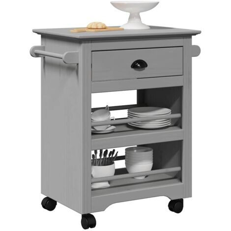 VidaXL Chariot de cuisine BODO gris 67,5x45x80 cm (1/5)