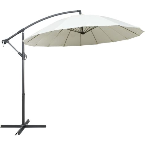 Parasol suspendu avec poteau en aluminium Blanc 3 m vidaXL (1/5)