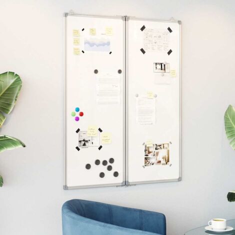 Tableau blanc magnétique pliable 80x100x1,7 cm aluminium vidaXL