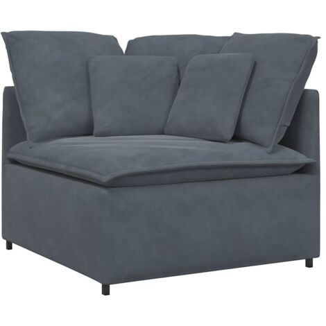 vidaXL Module d'angle de canapé modulaire coussins gris foncé 100 cm (1/5)