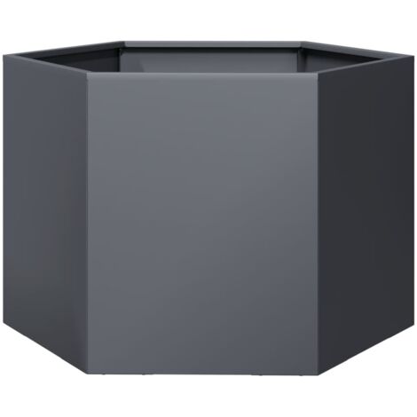 Vidaxl – Jardinière hexagonale 69x60x45 cm en acier – Résistante aux intempéries – Modèle surélevé pour un meilleur drainage – Idéale pour fleurs et légumes