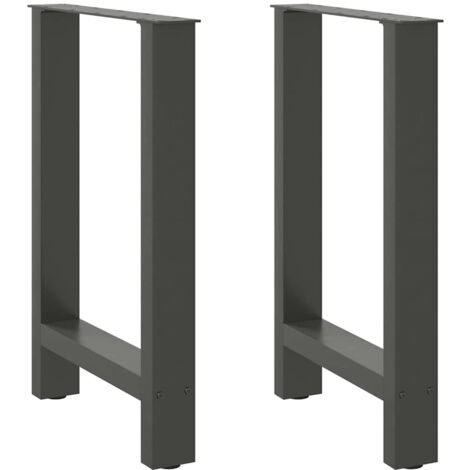 vidaXL Pieds de table basse anthracite 2 pcs 60x(72-73) cm acier