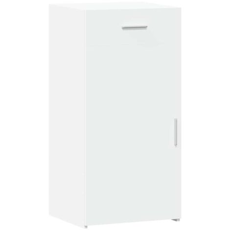 Vidaxl – Buffet blanc 45x42,5x93 cm en bois d'ingénierie – Grand espace de rangement avec tiroir – Résistant à l'humidité – Facile à nettoyer (1/4)