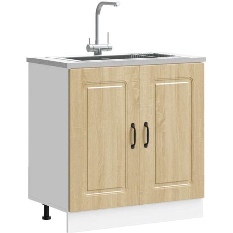 vidaXL Meuble bas pour évier Kalmar chêne sonoma bois ingénierie
