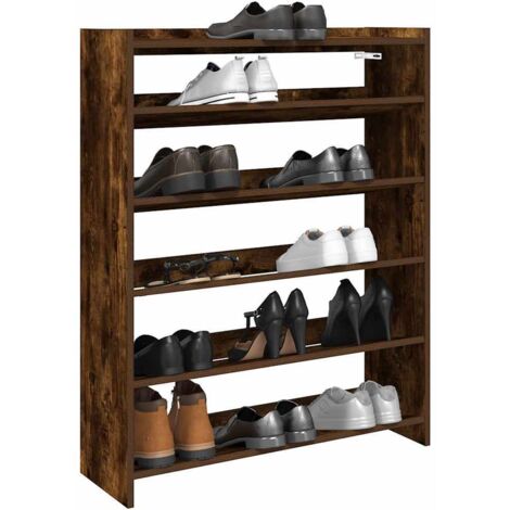 vidaXL Étagère à chaussures chêne fumé 80x25x100 cm bois d'ingénierie