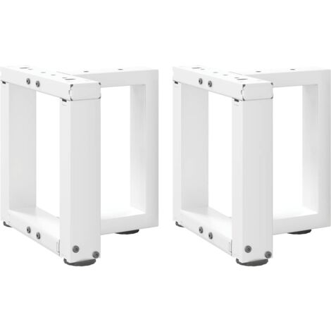 Pieds de table basse en T, 2 pièces, blanc, 30 x 25 x (30-31) cm, acier vidaXL
