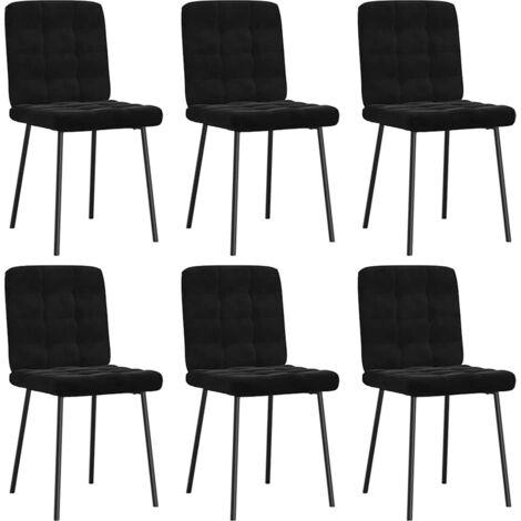 Chaises à manger lot de 6 noir velours vidaXL (1/6)