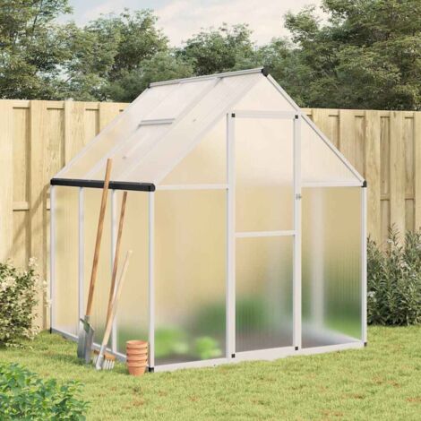 vidaXL Serre avec cadre de base argent 169x169x195 cm aluminium