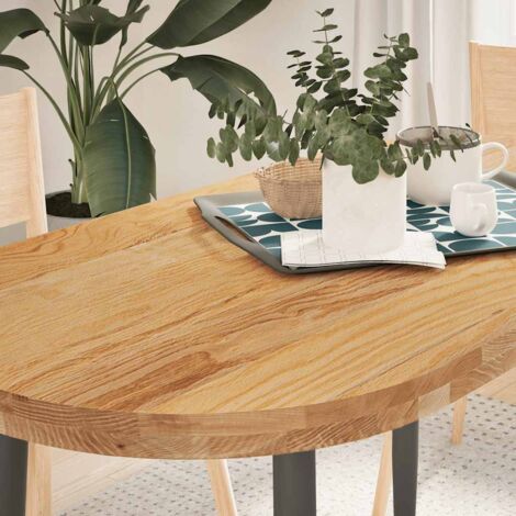 Dessus de table 120x60x4 cm bois de chêne massif ovale vidaXL